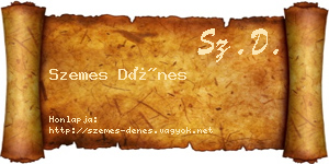 Szemes Dénes névjegykártya